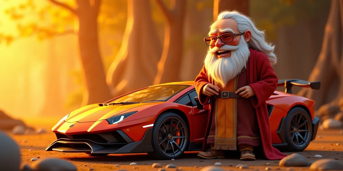 The bard and his lambo